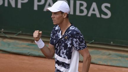 Le Tchèque Tomas Berdych, le poing serré après sa victoire face à l'Espagnol Roberto Bautista-Agut