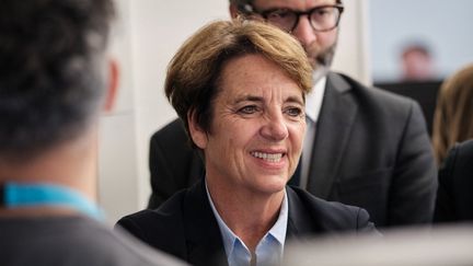 La ministre chargée de la Petite enfance, Agnès Canayer, à Angers (Maine-et-Loire), le 3 octobre 2024. (ADRIEN AUZANNEAU / AFP)