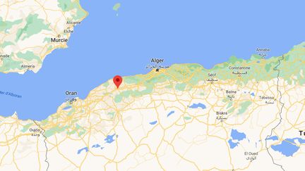 Trois voitures ont été emportées par les eaux d'un oued près de Chlef (Algérie), le 6 mars 2021. (GOOGLE MAPS)