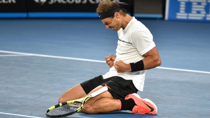 Rafael Nadal, tout à sa joie, de revenir en demi-finale de Grand Chelem