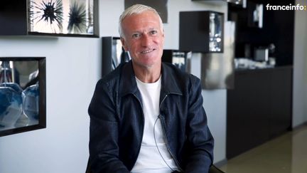 Didier Deschamps,&nbsp;le sélectionneur de l'équipe de France de football, invité de franceinfo le 2 octobre 2021. (FRANCEINFO)