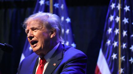 Le président américain, Donald Trump, à Davenport (Iowa), le 13 mars 2023. (SCOTT OLSON / GETTY IMAGES NORTH AMERICA / AFP)