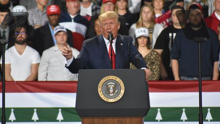 Le président américain Donald Trump, le 18 décembre 2019 à Battle Creek (Etats-Unis). (KYLE MAZZA / ANADOLU AGENCY / AFP)