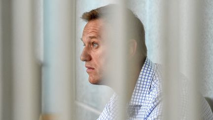 L'opposant politique russe Alexeï Navalny, le 24 jun 2019, lors d'une audition judiciaire à Moscou (Russie). (VASILY MAXIMOV / AFP)