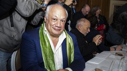 L'écrivain Eric-Emmanuel Schmitt lors de la présentation du prix Goncourt à Paris (France) le 4 novembre 2019 (ALEXIS SCIARD / MAXPPP)