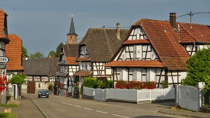 Le village de&nbsp;Hunspach (Bas-Rhin), le 16 février 2017. (JEAN ISENMANN / ONLY FRANCE / AFP)