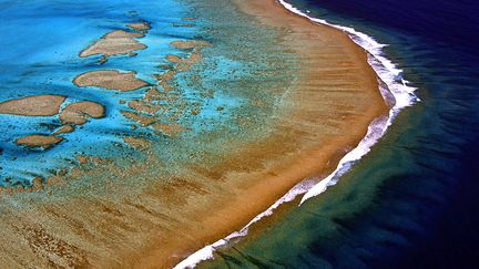 Selon cette &eacute;tude, jusqu'&agrave; 14 000 tonnes par an de cr&egrave;me solaire se retrouvent dans les eaux baignant les r&eacute;cifs coralliens dans le monde. (MARC LE CHELARD / AFP)