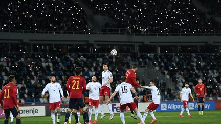 18 000 spectateurs ont pu assister à Géorgie - Espagne ce dimanche 28 mars à Tbilissi.  (KIRILL KUDRYAVTSEV / AFP)