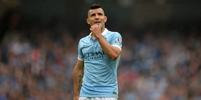 Le joueur de Manchester City, Sergio Aguero