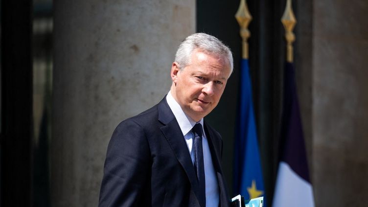 The Minister of the Economy, Bruno Le Maire, in the courtyard of the Elysée Palace on June 7, 2023. (XOSE BOUZAS / HANS LUCAS / AFP)