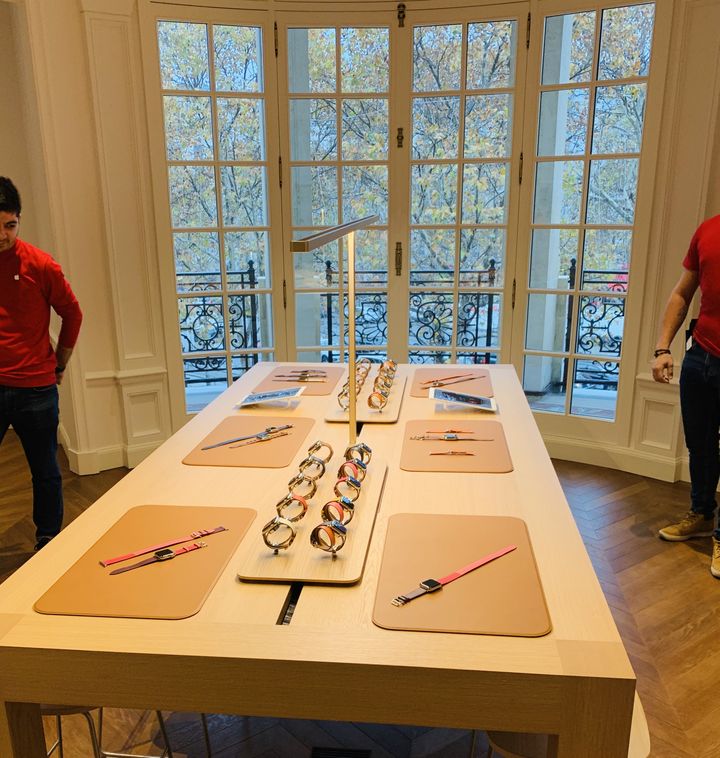 La "Hermès room" dédiée à&nbsp;l'Apple Watch, version Hermès (JC/RF)