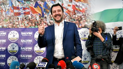 Le leader de la Ligue du Nord, Matteo Salvini, à Milan (Italie), le 5 mars 2018. (AFP)