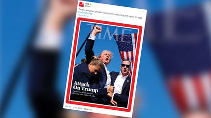 La Une du Time magazine diffusée sur Twitter, le 14 juillet 2024. (CAPTURE D'ECRAN X / TIME MAGAZINE)