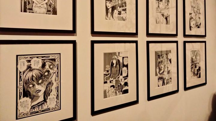 Des planches originales de Junji Ito, mangaka japonais. (LAËTITIA DE GERMON / RADIO FRANCE)