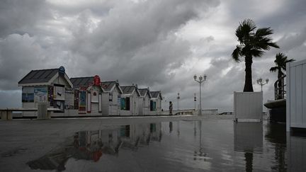 Le littoral d'Arcachon (Gironde) pendant la tempête Ciaran, le 1er novembre 2023. (PHILIPPE LOPEZ / AFP)