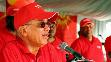 Le président des Seychelles James Michel en campagne, le 29 novembre 2015. (RASSIN VANNIER / AFP)