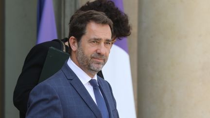 Christophe Castaner, le ministre de l'Intérieur, quitte l'Elysée, à Paris, le 24 avril 2019. (LUDOVIC MARIN / AFP)