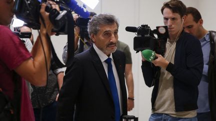 Le président du Montpellier Hérault Rugby club, Mohed Altrad arrive au tribunal&nbsp;de Paris avant l'ouverture d'un procès pour "soupçon de corruption et d'influence" à Paris, le 7 septembre 2022. (AFP)