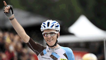 &nbsp; (La victoire de Romain Bardet lors de la 19e étape du Tour de France © AFP/Yorick Janses)