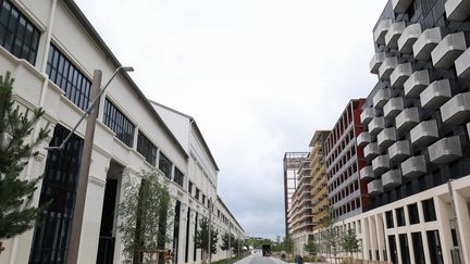 Le village olympique des Jeux 2024 à Saint-Denis. (EMMANUEL DUNAND / AFP)