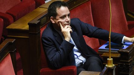 Le député RN du Gard Yoann Gillet, en octobre 2023 à l'Assemblée nationale. (MAGALI COHEN / HANS LUCAS via AFP)