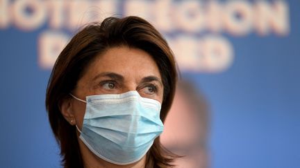 Martine Vassal, présidente du département des Bouches-du-Rhône, le 28 avril 2021 à Marseille. (NICOLAS TUCAT / AFP)