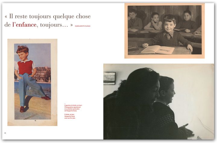 Pages intérieures" Ah Duras" / Photos de Marguerite Duras enfant et avec son fils Jean
 (Collection particulière de Marguerite Duras / Thierry Magnier)