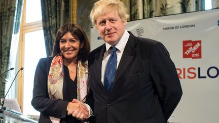 Le maire de Londres Boris Johnson en visite à Paris où il lance avec Anne Hidalgo, la maire de la capitale française, un tandem entre leurs deux villes (5 février 2015)
 (Revelli-Beaumont / SIPA)