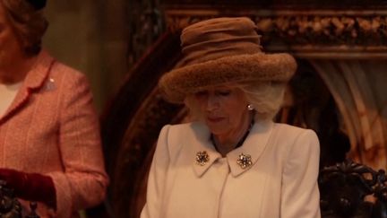 Au Royaume-Uni, la reine Camilla se retrouve depuis quelques semaines en première ligne, malgré elle, et doit assurer les fonctions officielles de la famille royale, à cause du retrait forcé du roi Charles III et de la princesse Kate, tous deux atteints d'un cancer. (franceinfo)