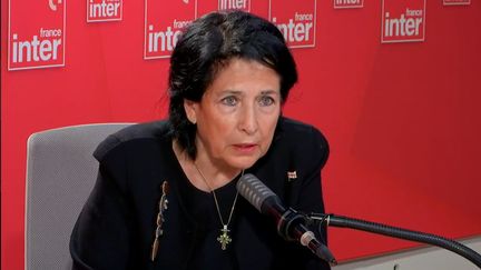 Salomé Zourabichvili, présidente de la Géorgie, le 28 février 2022 sur France Inter. (FRANCE INTER / RADIO FRANCE)