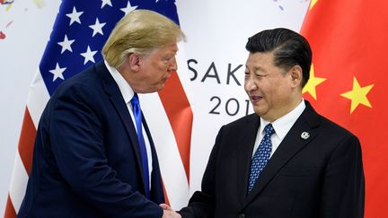 Donald Trump et&nbsp;Xi Jinping à&nbsp;Washington (Etats-Unis), le 29 juin 2019. (BRENDAN SMIALOWSKI / AFP)