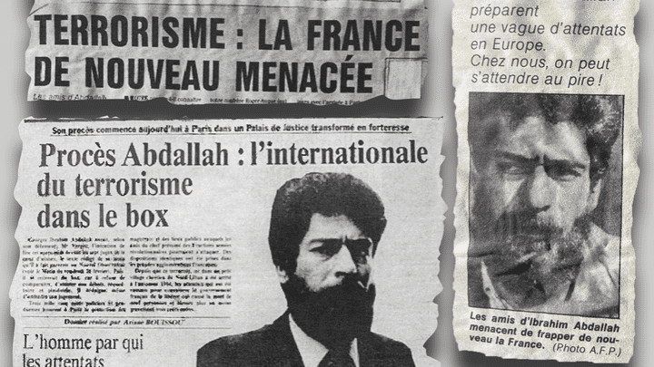 Coupures de presse de janvier et février 1987 concernant Georges Ibrahim Abdallah avant son procès devant la cour d’assises spéciale. (Archives Le Parisien et France Soir)