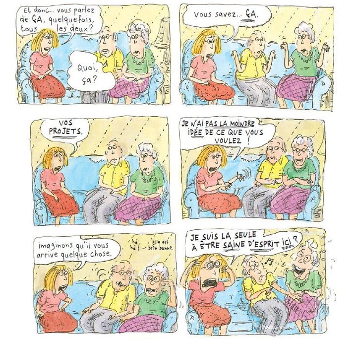 "Est-ce qu'on pourrait parler d'autre chose ?" page 11
 (Roz Chast page 11)