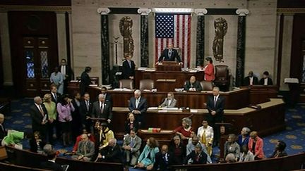 Capture d'écran d'une vidéo de l'agence Associated press, au Congrès américain, le 22 juin 2016. (AP / SIPA)