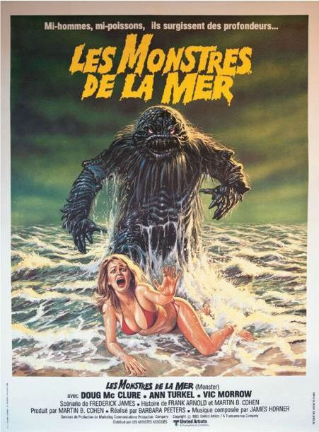 Affiche du film&nbsp;Les Monstres de la mer. Estimation : 150 euros.&nbsp; (HÔTEL DROUOT)