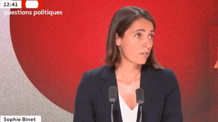 La leader de la CGT Sophie Binet, invitée de France Inter/franceinfo/Le Monde, le 8 octobre 2023. (FRANCEINFO / RADIO FRANCE)