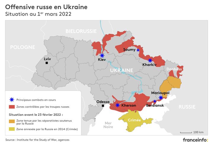 Guerre en Ukraine : notre carte de l'évolution du conflit