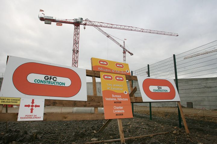 Le chantier du centre pénitentiaire de Bourg-en-Bresse (Ain), le 3 janvier 2008. (MAXPPP)