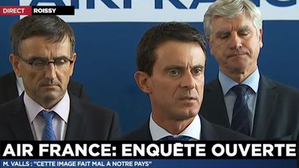 &nbsp; (Manuel Valls au siège d'Air France © capture d'écran LCI)