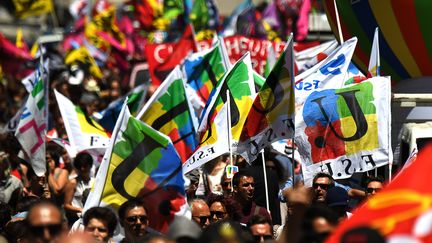 La&nbsp;FSU fait partie des syndicats présents, jeudi 13 septembre 2017, lors de la réunion de l'intersyndicale de la fonction publique. (Photo d'illustration) (BORIS HORVAT / AFP)