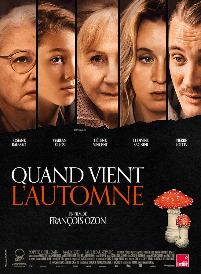 Affiche de film "Quand l'automne arrive"de François Ozon, sortie le 2 octobre 2024. (DIAPHANA DISTRIBUTION)