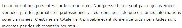 &nbsp; (La page "conditions générale" du site Nordpresse © Capture d'écran)