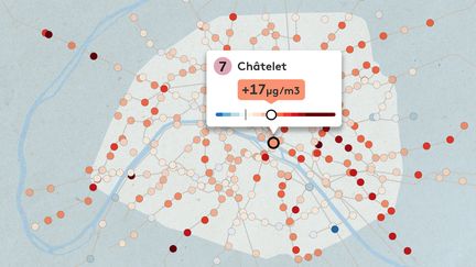 Une campagne de mesures inédites a relevé la pollution aux particules fines dans toutes les stations de métro de la capitale. (JEREMIE LUCIANI / FRANCEINFO)