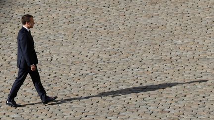 Emmanuel Macron à l'hôtel des Invalides, à Paris, le 22 setembre 2017. (THOMAS SAMSON / AFP)