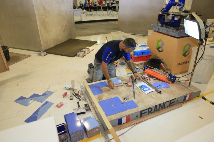 &nbsp; (Thomas Landreau a remporté une médaille d'or pour son travail du carrelage © WorldSkills France - Daniel LeStanc)