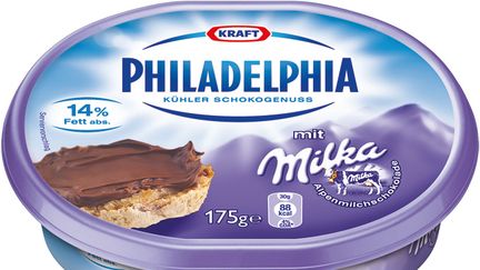 La nouvelle p&acirc;te &agrave; tartiner est l'alliance de deux marques du groupe, le fromage&nbsp;Philadelphia et le chocolat Milka. (KRAFT)