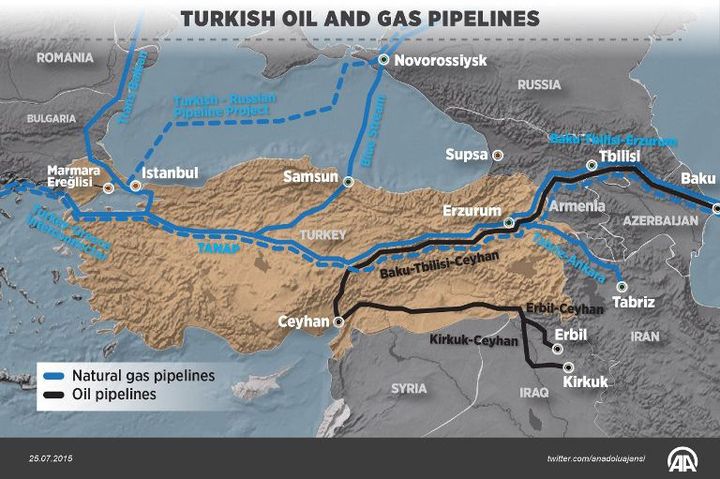 La Turquie au coeur des réseaux énergétiques. Un débouché pour les ressources russes. (KEMAL DELIKMEN / ANADOLU AGENCY)