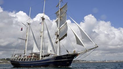 Arrivée des premiers bateaux à Brest pour les Fêtes maritimes 
 (PHOTOPQR/OUEST FRANCE/MAXPPP)