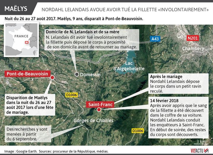 Affaire Maëlys : des restes du corps de la fillette découverts sur les indications de Nordahl Lelandais. (VISACTU)