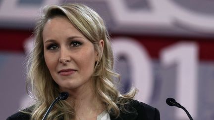 Marion Maréchal lors d'un discours devant la CPAC, la Conservative Political Action Conference, près de Washington, le 22 février 2018. (ALEX WONG / GETTY IMAGES NORTH AMERICA / AFP)